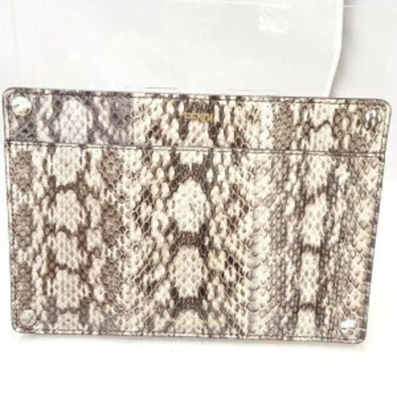 FENDI Accessory Pocket Peekaboo Python Calf Leather Beige Tan Brown main image 6